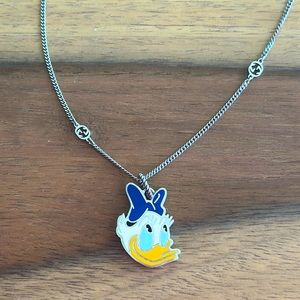 Gucci Sterling Silver Daisy Duck Pendant Necklace